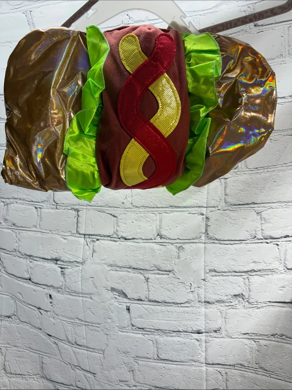 Vibrant Hot Dog Pet Costume in Green & Red